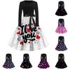 Women's Casual Fashion Valentine's Day Heart-themed Retro Round Neck Dress