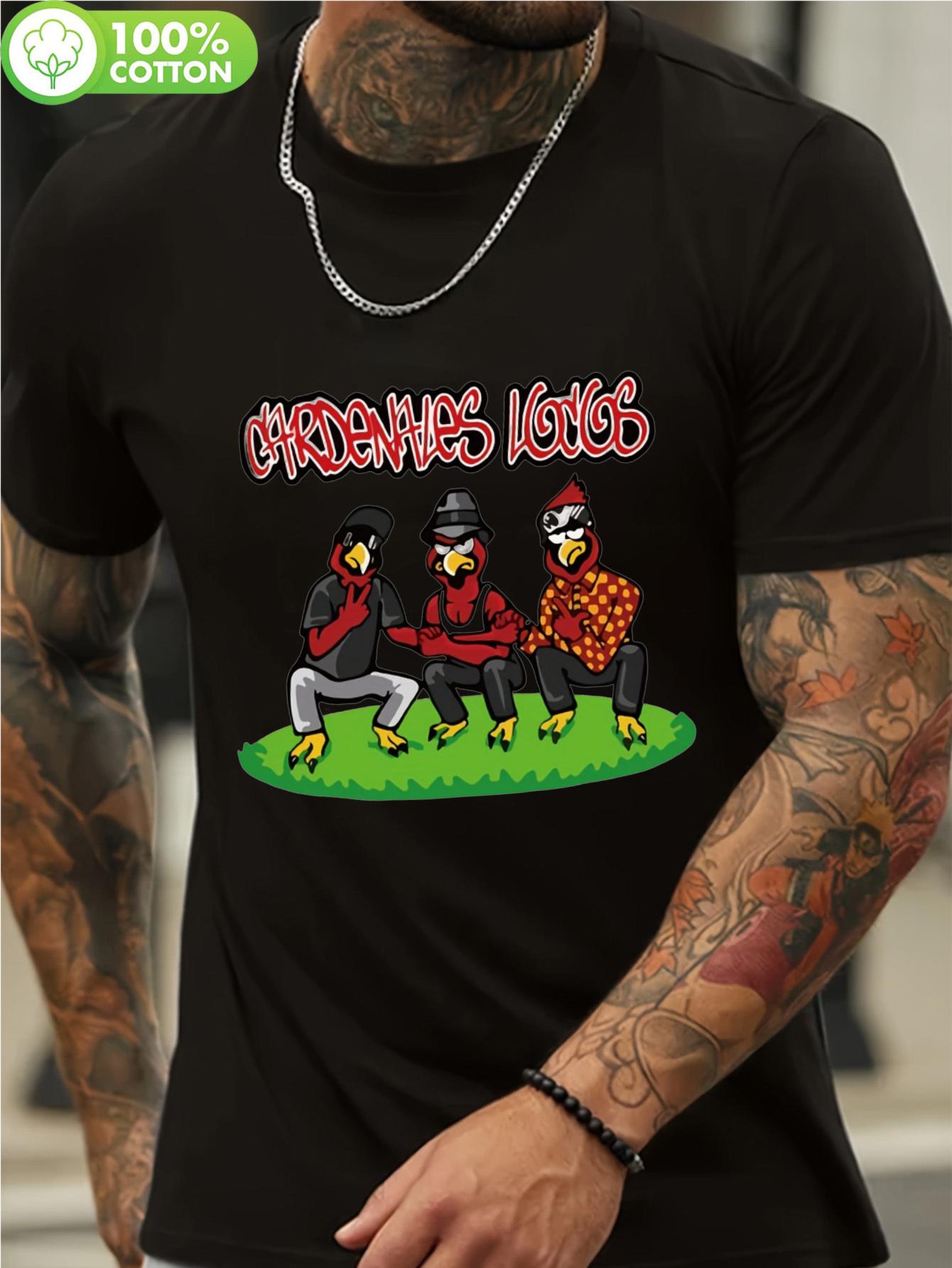 100% Cotton Graphic T-shirt - Crows Lied Print with Cartoon Crows & Footballs Design XXXXL