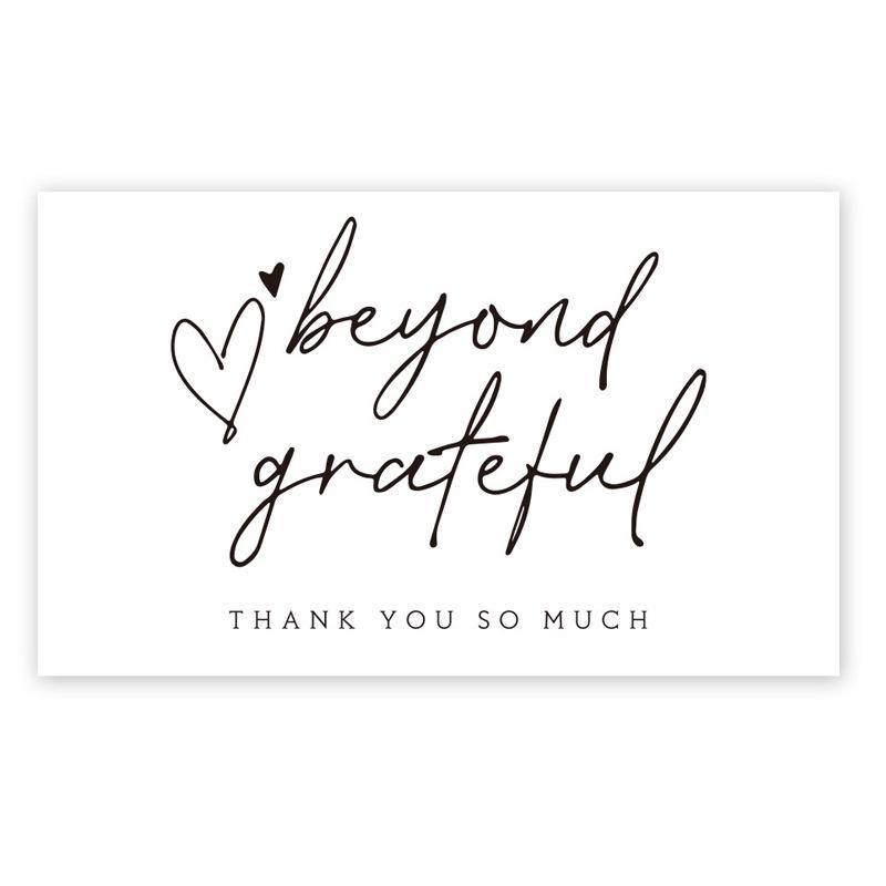 50-Pack White Thank You Greeting Cards for Holiday Gift Packaging and Decoration