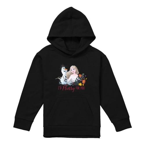 Frozen Childrens/Kids IÂ´d Flurry For You Elsa & Olaf Valentine`s Day Pullover Hoodie