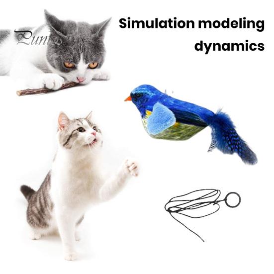 Interaktivní hračky pro kočky Závěsný plyšový pták Simulace pískavého zvuku Hračka s upoutávkou na ptáky Hravá zábava Bond s vaším mazlíčkem Kotě štěbetající hračka pro kočky