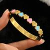 European Fashion Heart Bracelet - Colorful Stainless Steel, Versatile Youthful College Style for Girls
