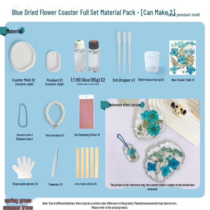 Handmade Crystal Epoxy Dried Flower Coaster DIY Kit for Kids - Back To School Gift