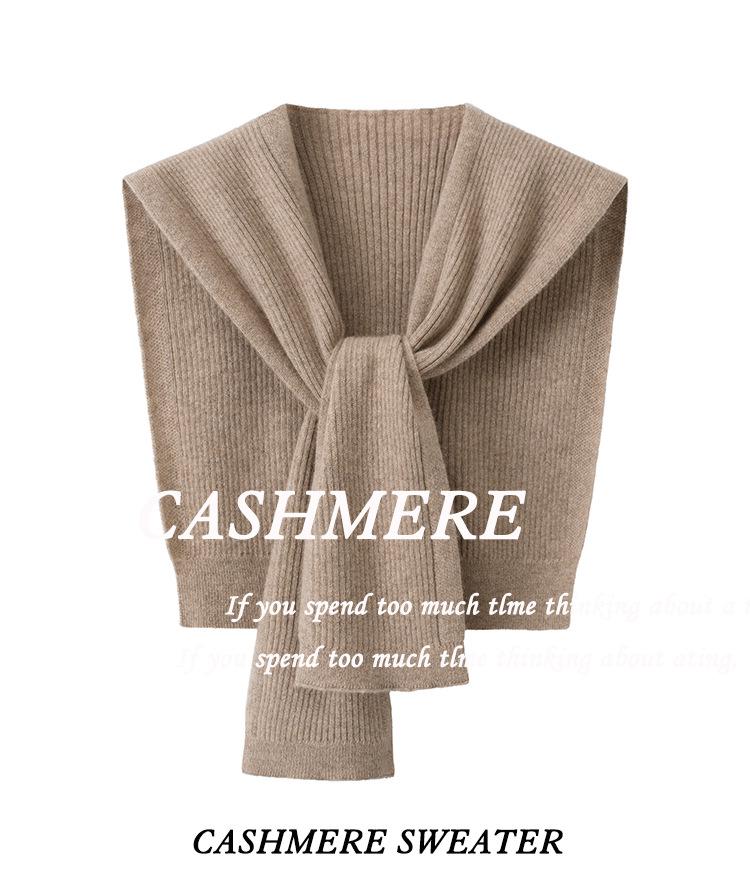 100% Pure Cashmere Knitted Shawl: All-Season Versatile Scarf & Cape