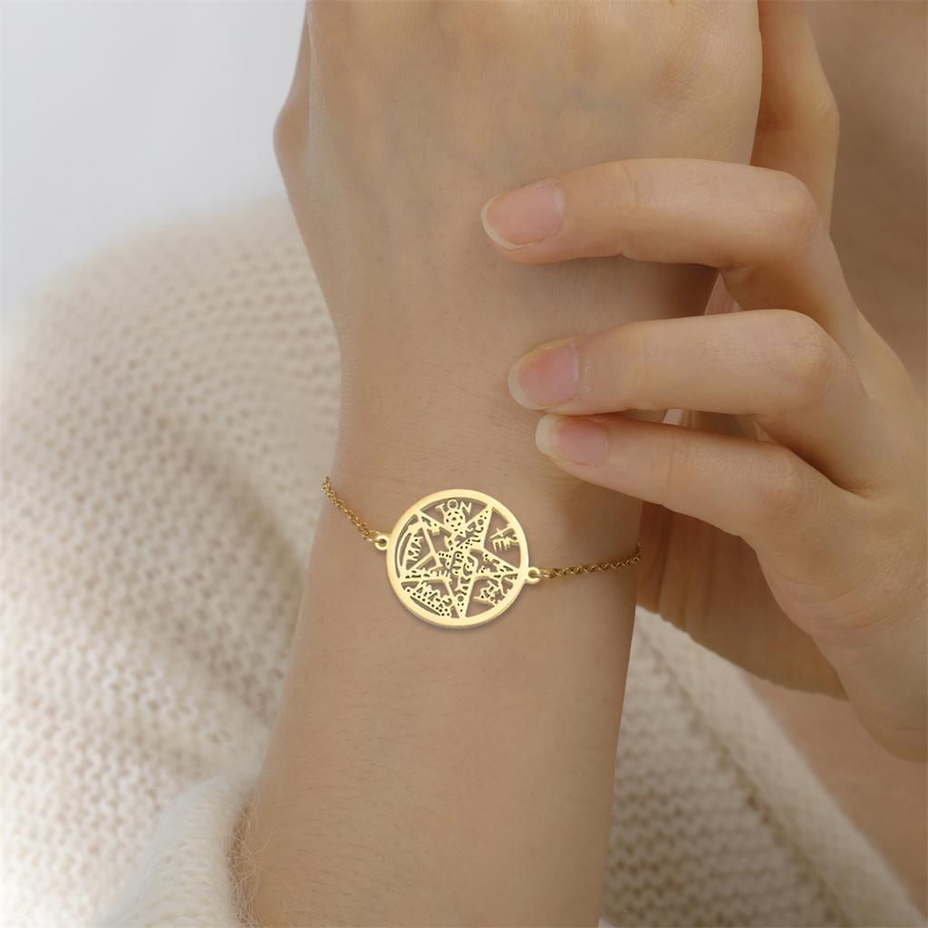  Witchcraft Tetragrammaton Pentagram Bracelet Stainless Steel Magical God Name Pentacle Bracelets Solomon Amulet Jewelry