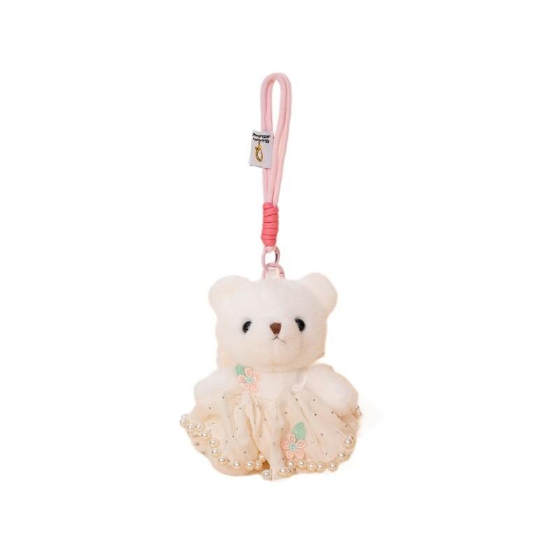 Bear Wear Dress Plush Keychain Stuffed Doll Pendant Backpack Decoration Gift