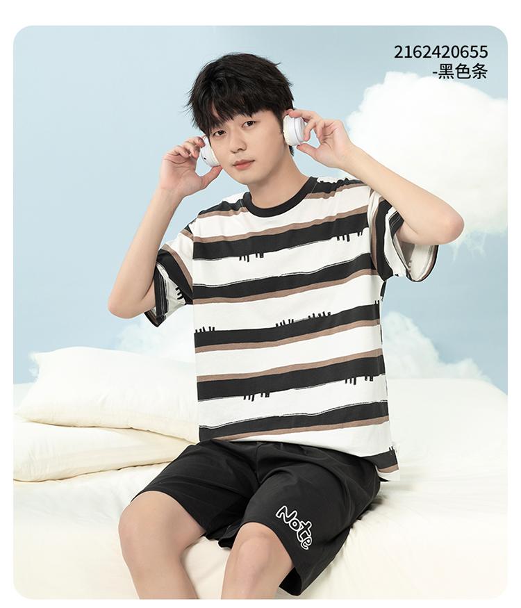 150g Pure Cotton English Bolun Youth Summer Short-Sleeved Set