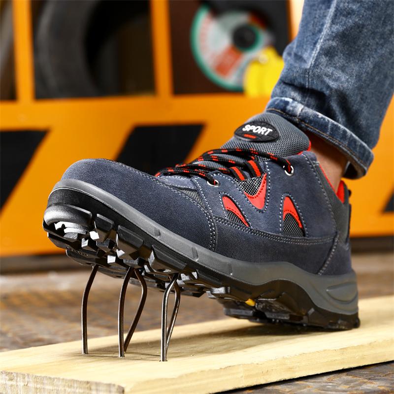 Climbing Safety Work Shoes For Men Anti Impact Steel Head Indestructible Anti Slip Boots Steel Toe Cap Puncture-Proof Male Shoes