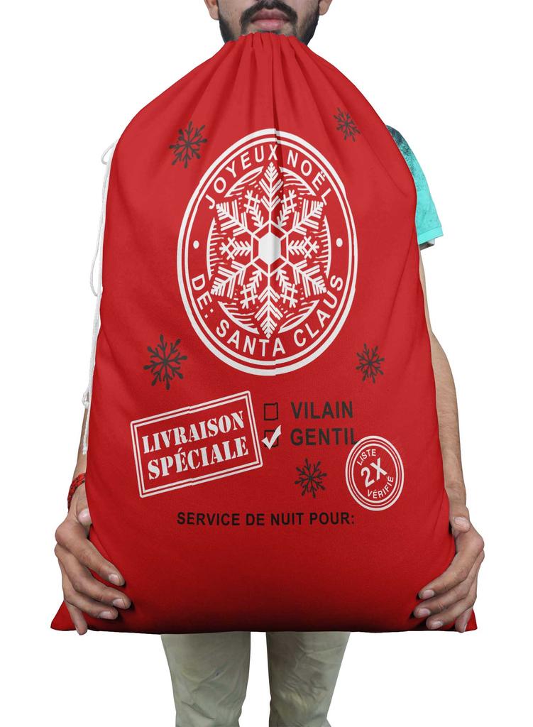 Printtoo Pack Of 2 Drawstring Special Delivery Extra Large Size Christmas Sack Re-Usable Xmas Present Storage 27x20 Inch