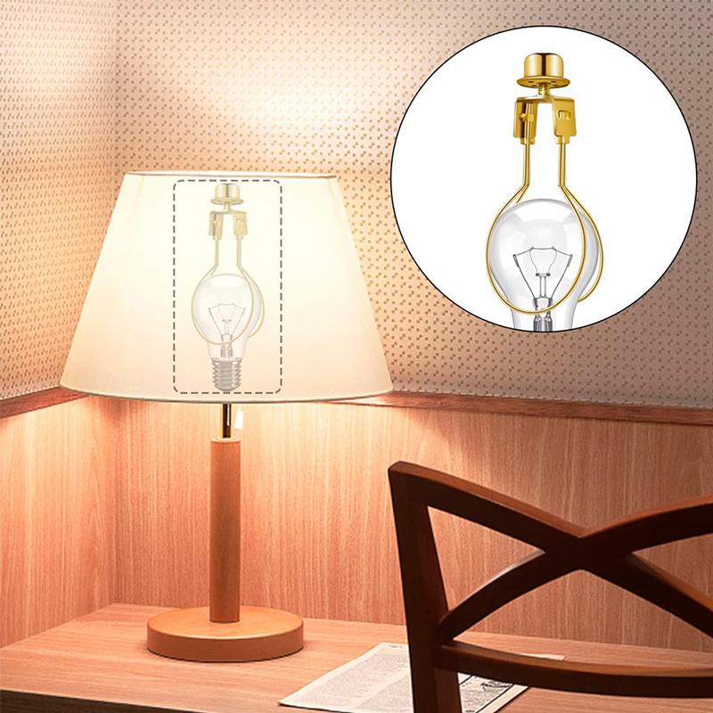2Pcs Lamp Shade Harp Holder Bulb Spring Clip Keep Lamp Shade Horizontal Hardware Durable Fixed Lamp Decoration