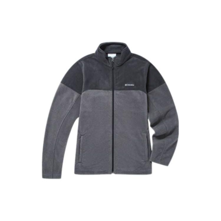 Columbia Logo Print Zip Stand Collar Coach Jacket Men jackets Gray AE0560-023