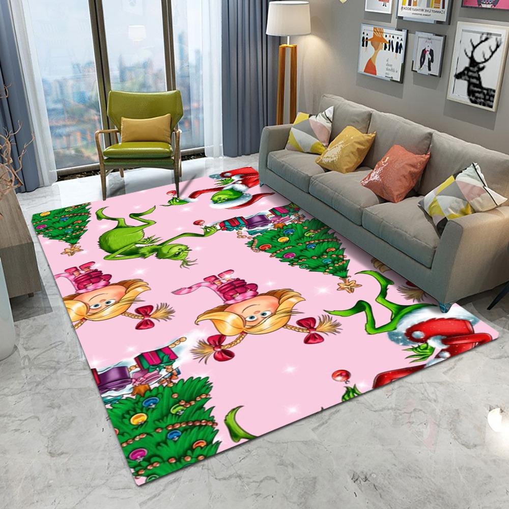 MINISO The Green Haired Monster Area Rug Non-Slip Bedroom Kitchen Bathroom Entracne Living Room Washable Halloween Carpet Decor