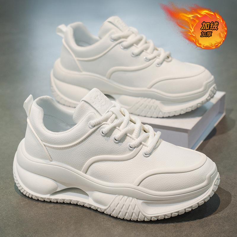 Winter velvet warm cold thickened cotton shoes student platform leisure sports dad shoes