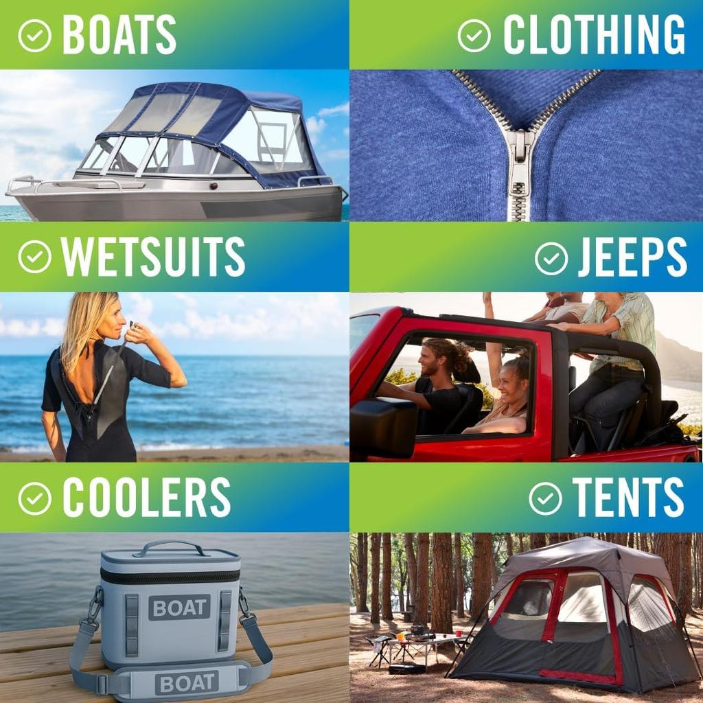 Universal Zipper Lubricant Wax Stick for Marine Boat Canvas Wetsuit Drysuit. Heavy Duty Zip Lube Tool for Snaps & Zippers 6g