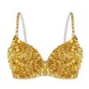 Women Ladies Glitter Sequins Beading Belly Dance Bra Tops Party Club Costume Dancewear