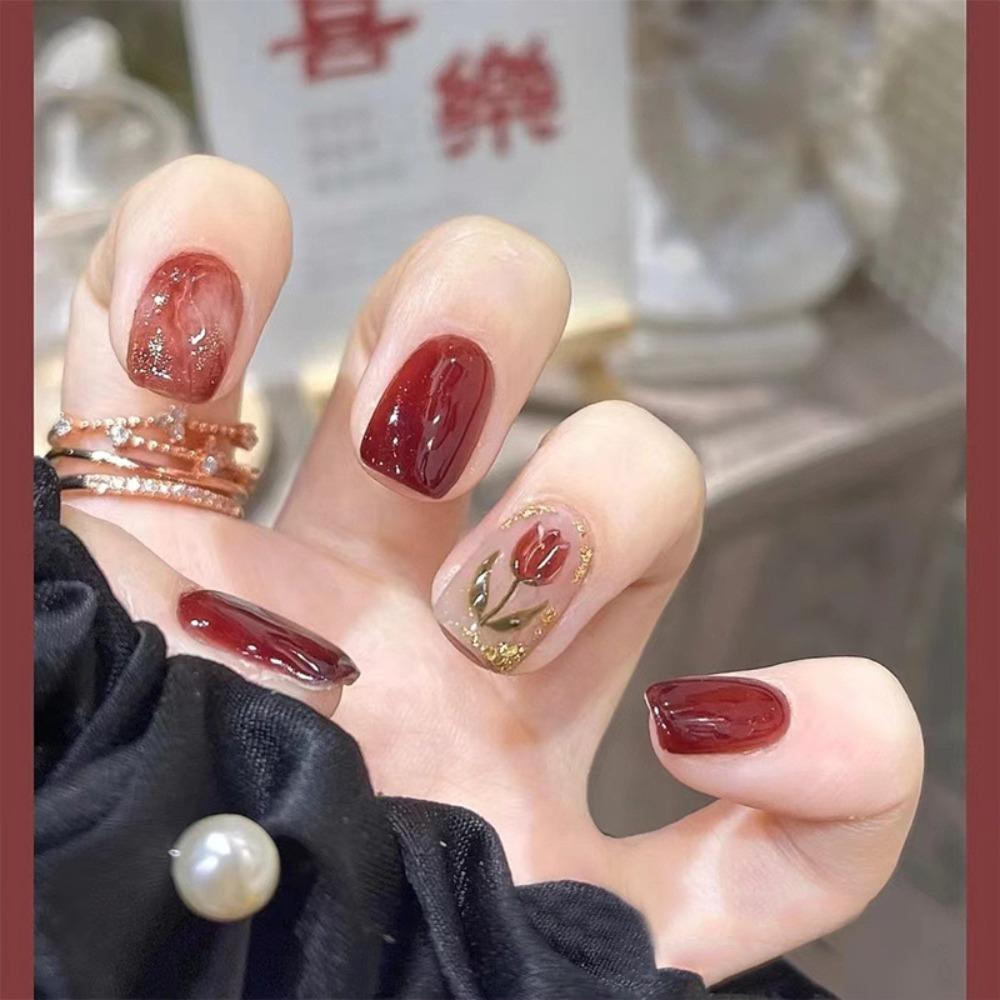 Frühling und Sommer Wind Tragen Nagel Reiner Wunsch Nagelpflaster Aufhellend Abnehmbares Nagelstück Langes und kurzes Nagelstück Fertigprodukt