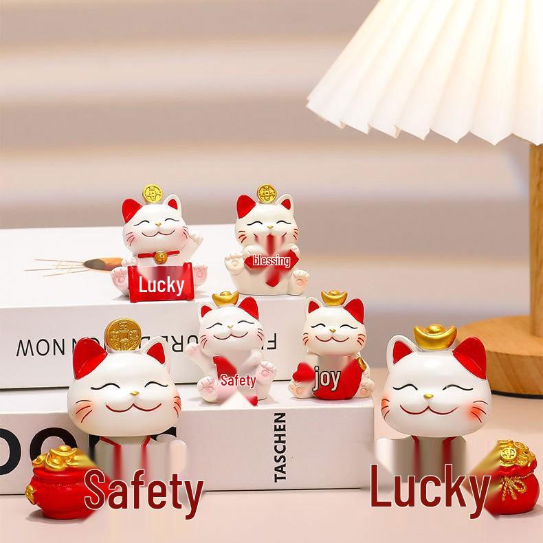 Lucky Cat Resin Mobile Holder - Cute Office Desktop Decoration Gift