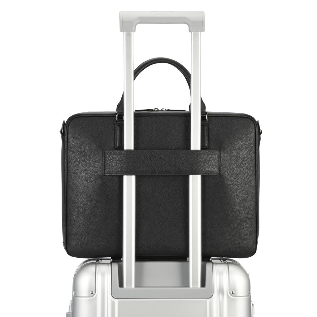 Business Bag Genuine Leather 1 Air Chamber B4 Compatible Inch PC with Shoulder Belt Briefcase Black [Zero Halliburton] Men's "MC Collection" 13.3