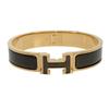 HERMES  H700015F G1PM  Bracelet Noir Dore Gold Plated Women
