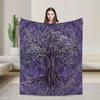 Tree Of Life Yggdrasil Amethyst Flannel Blankets Vikingg Awesome Throw Blanket For  Sofa Bedding Lounge 200X150Cm Rug Piece