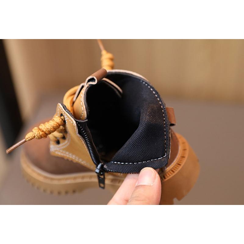 Children's Martin Boots, Girls' Leather Boots, Autumn and Winter Styles, Boys' Short Boots, Autumn Mid To High Top Single Boots
