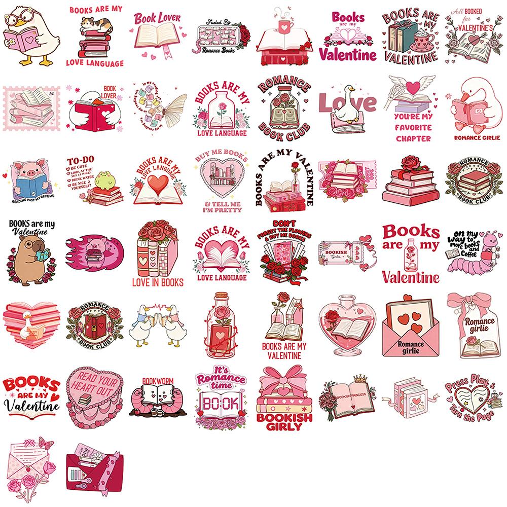 10/30/50pcs Kawaii Cartoon Valentines Day Bookish Stickers Decals DIY Notebook Laptop Phone Case Diary Bike Decoration Sticker