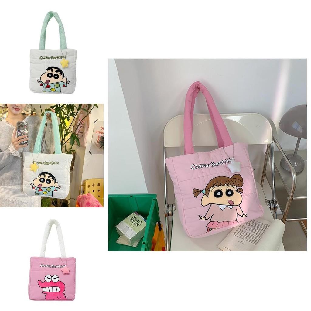 Crayon Shinchan Nylon Tote Bag With Letter Design For Daily Use