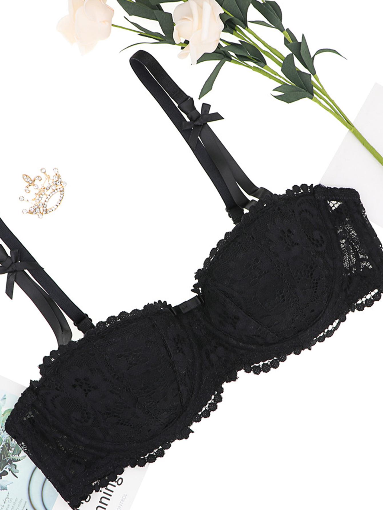 

Бюстгальтеры женские Varsbaby Удобные бюстгальтеры с подушечками Бюстгальтеры с половинной чашкой Кружевные бюстгальтеры Бюстгальтеры на косточках XL чёрный