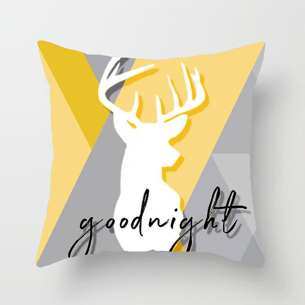 Warmgelbes und graues geometrisches Streifenmuster Kissenbezug Sofakissen verdickt Kurzplüsch Einfacher Kissenbezug Enthält keine Kissenbezüge