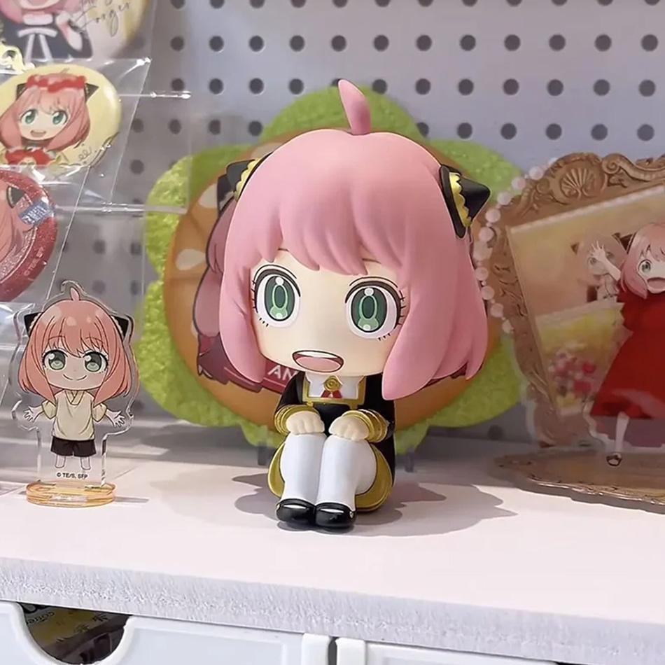 Anya Forger Spy Family Anime PVC Figure, Cute Collectible Model, Desk Decoration, Toy Gift for Fans