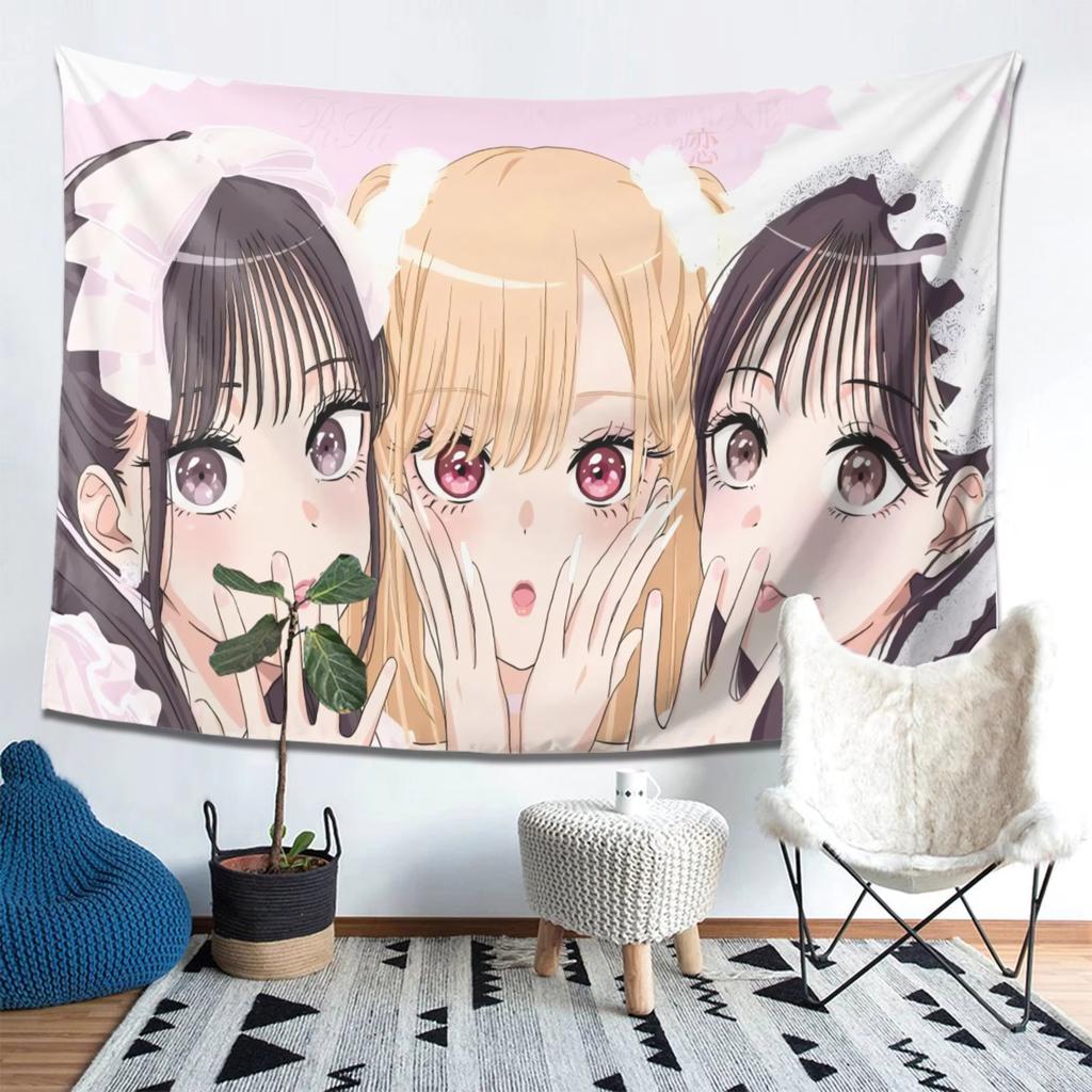 Anime Manga Obsessed Fans Tapestry Background Cloth Anime Fan Dorm Room Wall Art Fantasy Genre Enthusiasts Wall Hanging