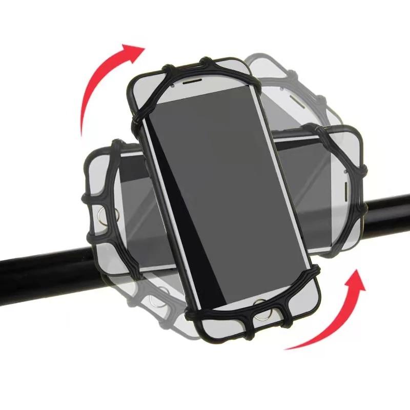 2PcsColorful Silicone Mobile Phone Holder Bicycle Motorcycle 360Degree Phone Holder Stand Anti-drop GPS Clip Bracket Accessories