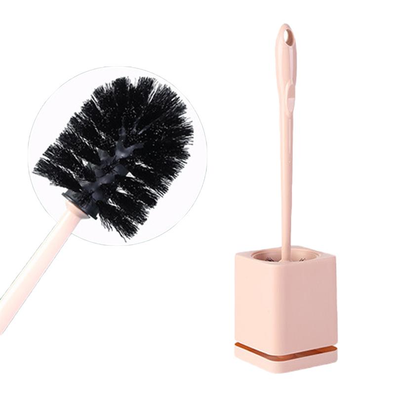 Hanging Household Plastic Long Handle Toilet Brush No Punch Wall Mounted Cleaning Brush with Base Drain Hole Design Toilet Tool