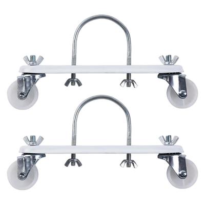 2x Electric Heater Mobile Pulley Bracket Stand Carbon Steel Frame with 360 Degree Rotating Wheels for Easy Move