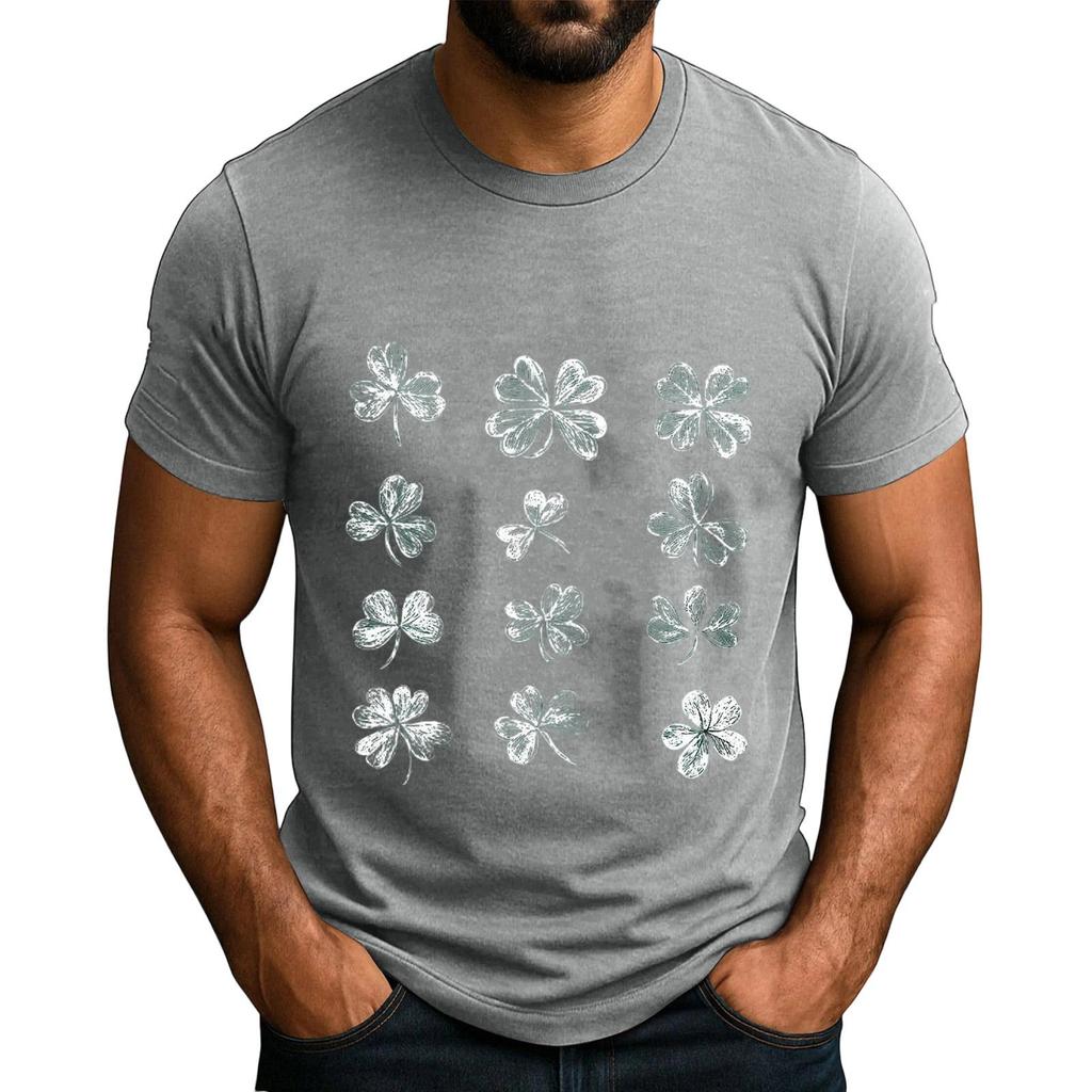 Men's  Popular T-shirt Printed Round Neck Short Sleeve T-shirt
