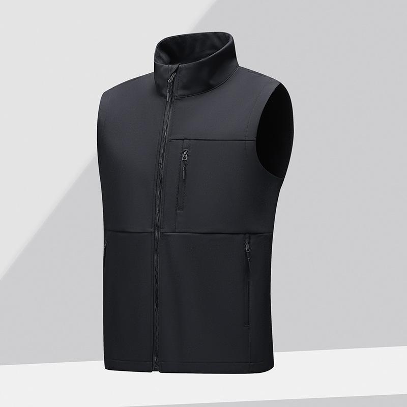 Men's Plus Size Fleece-Lined Soft Shell Sleeveless Vest