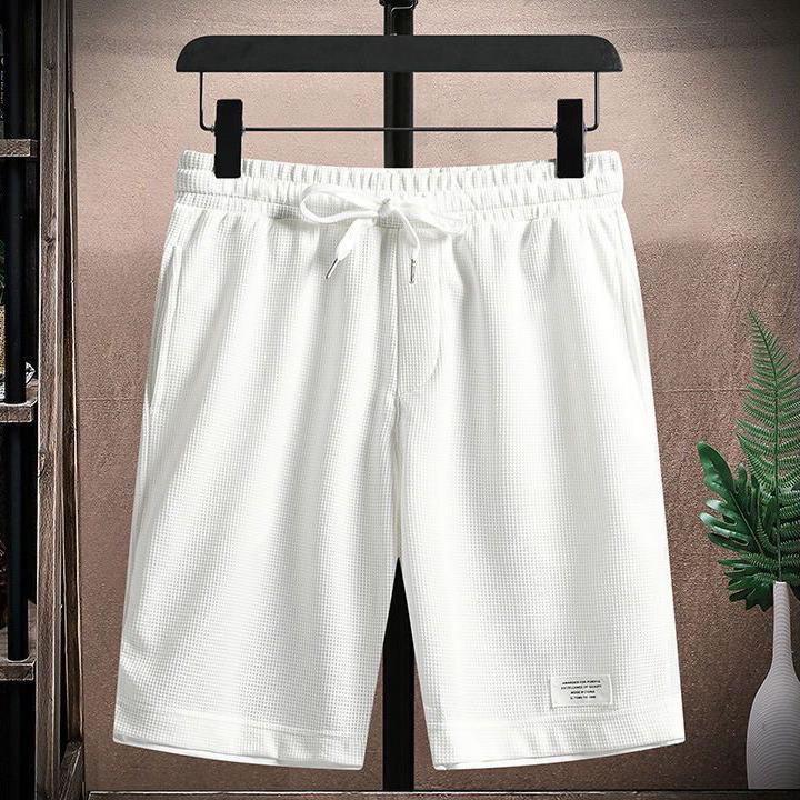 Waffle Men's Summer Short Sleeve and Shorts Two Piece Sets Sports Casual Tracksuit Men Comfortable Cool Shorts Oversized Set