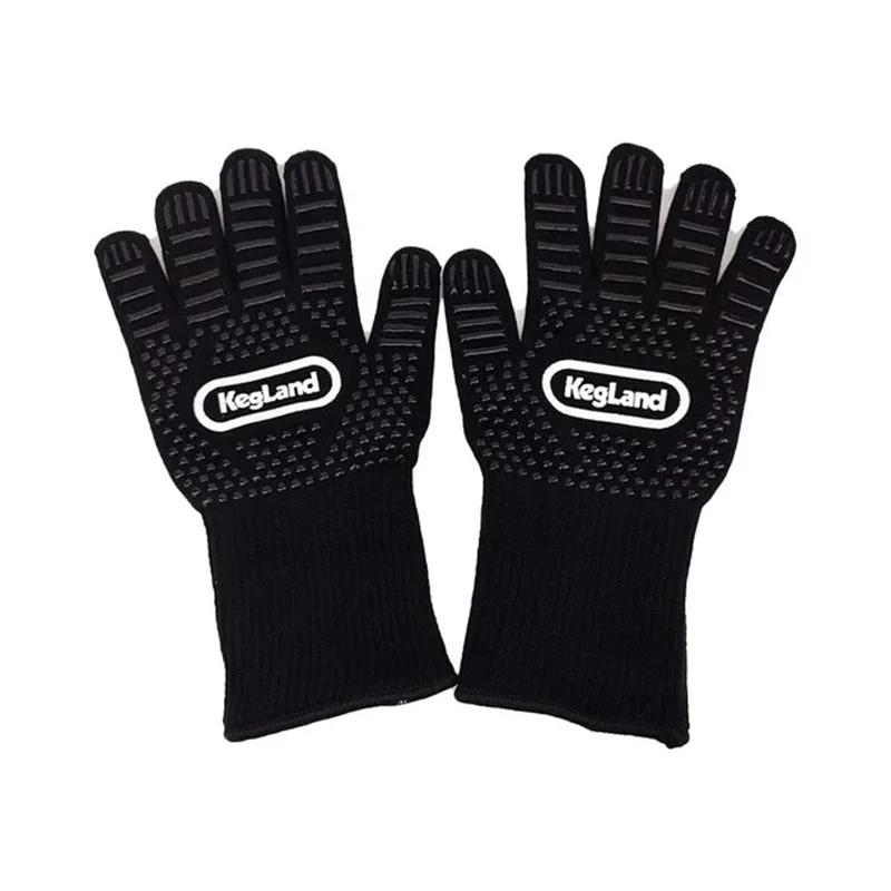

KegLand Black Glove Heat Insulation/Keep Warm Glove Heat Resistant Oven Mitts Outdoor Picnic Barbecue Supply