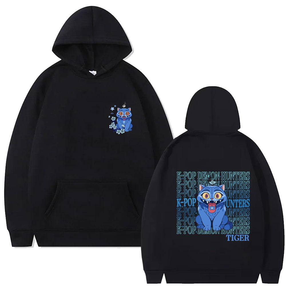 Kpop Demon Hunters Derpy Tiger Graphic Hoodie Men Women Fashion Cartoon Trend Streetwear Man Clothing Oversized Hoodies
