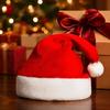 Soft Gold Velvet Santa Caps Hat for Adults Kids, Classic Christmas Red with Fluffy Comfortable Elastic Claus Hats Trim, Holiday Costume Accessory