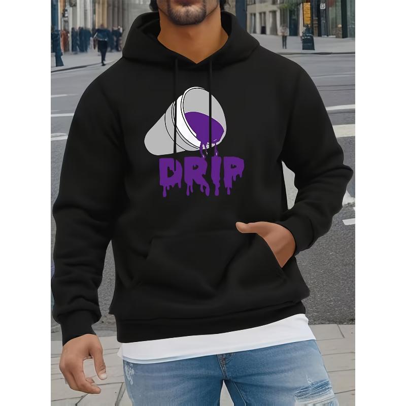 Men s Casual Pullover Hoodie, Loose Fit, Polyester Warm Hooded Sweatshirt with Soft Interior Lining XXL чёрный