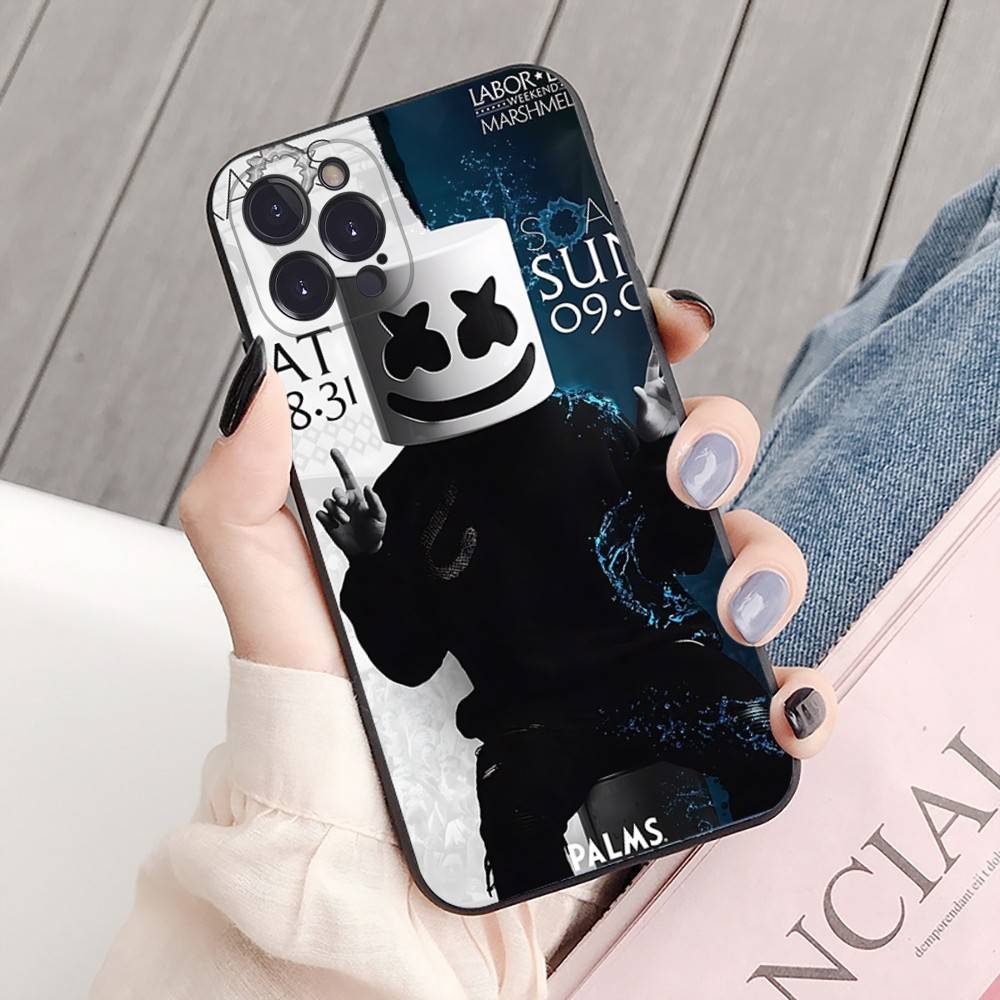 Marshmallow Dj Faces For IPhone 17 16 15 14 13 12 11 Pro Max 13 17Air Shockproof Soft Phone Cases Coque