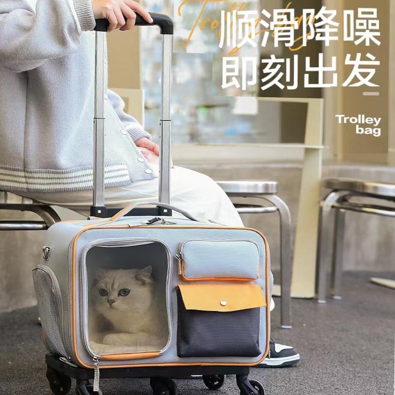 Borsa da Viaggio Portatile per Animali Domestici per Gatti e Cani Piccoli con Manico a Trolley Design Anti-Stress Elevata Estetica Zaino per Gatti per
