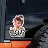2pc Baby in Car- Youngsters Safety Vinyl Decals 4.13''x5.91''- Baby on Board Waterproof Stickers for Car Windows, Bumper & Rear Window - to Alert