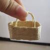 Dollhouse Hand Woven Rattan Basket Shopping Basket Straw Handbags Dollhouse Weaving Beach Bag For Dolls Miniature Decoration
