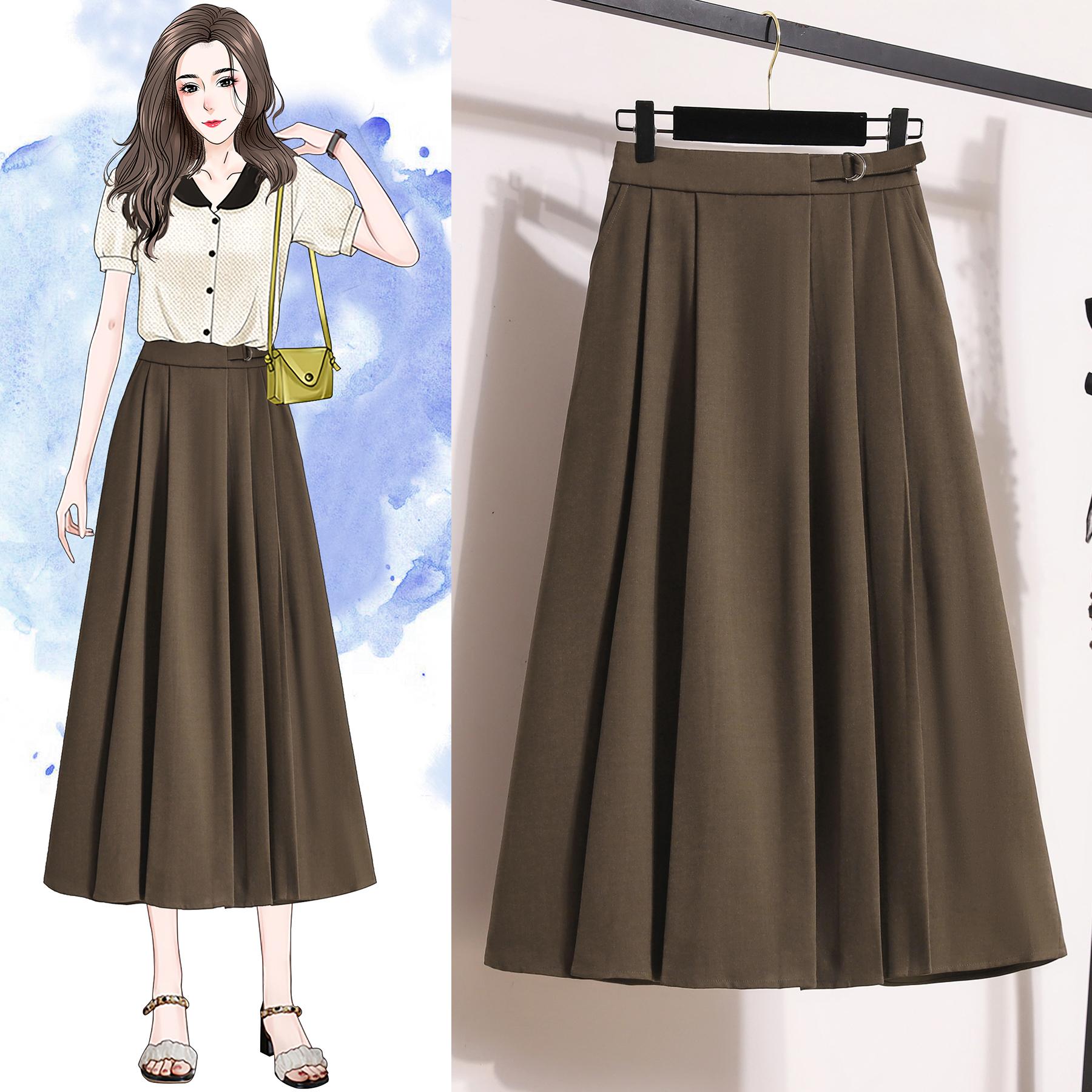

DIMANAF 2025 New Spring Summer Plus Size Women Long Skirts High Waist Vintage Elastic Elegant Pleated Skirts Loose 4XL дубильная кора