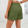 Women's Casual Fashion -Color Elastic Waistband Pocketed Wide-Leg Straight-Cut Shorts