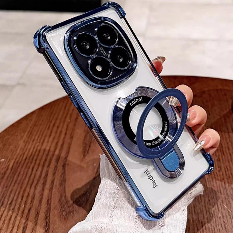 Πολυτελής Επιμετάλλωση Μαγνητική Βάση Αντικραδσμική Θήκη Για Xiaomi Redmi Note 14 13 Note14 Pro Plus 14C 14S 13C 4G 5G Κάλυμμα με Υποστήριγμα