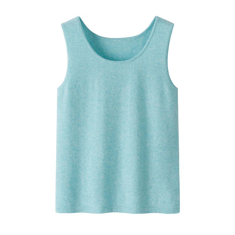 Women's 12-Gauge Pure Cashmere Knit Vest - Round Neck, 8 Colors, Warm & Skin-Friendly