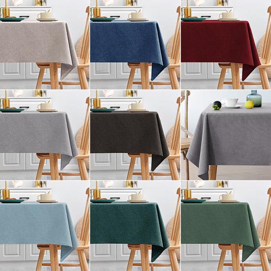Tablecloth Wear Resistant Fade-Resistant Table Cover Solid Color Splash Scratch Protection Rectangular Table Cloth
